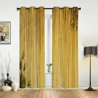 Yiran Furniture Bambu Retro Shabby Växtgardiner för Sovrum Vardagsrum Draperier Kök Barnrum Fönstergardin Modern Heminredning 135W x 160H(cm) x1