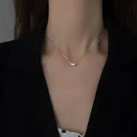 YIRAN Jewelry 925 Sterling Silver Boxkedja Pärla Charm Hängen Halsband För Kvinnor Statement Smycken Dz244 gray
