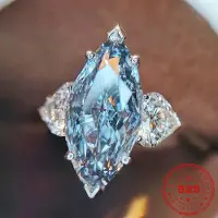 YIRAN Jewelry Hoyon Inläggning Topa Blå Hästöga Hjärtformad Zirkon Vigselring Dam Vigselsmycken S925 Silverfärg number 6 gray