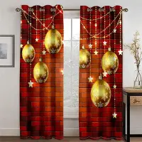 Yiran Furniture Billiga Gott Nytt År Jul Jultomte Röd Snö 2 Delar Tunna Mörkläggande Fönstergardiner för Vardagsrum Sovrum Heminredning 100W130H(CM)40x51in&Grommet Top