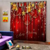 Yiran Furniture Billiga Gott Nytt År Jul Jultomte Röd Snö 2 Delar Tunna Mörkläggande Fönstergardiner för Vardagsrum Sovrum Heminredning 100W130H(CM)40x51in&Hook gul