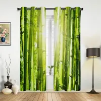Yiran Furniture Bambu Retro Shabby Växtgardiner för Sovrum Vardagsrum Draperier Kök Barnrum Fönstergardin Modern Heminredning 135W x 160H(cm) x1