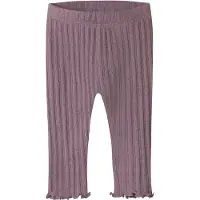 Name it Leggings - Ull/Silke - Rib - Hålmönster - NbfWossa - Toa - - 50 - Leggings - Ull
