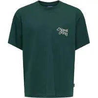 Only & Sons Junior T-shirt 'OSJCOLE FOOD' kräm / mörkgrön