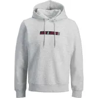 Jack & Jones Sweatshirt 'JJMUNK' karminröd / svart / vitmelerad