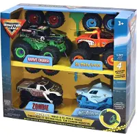 Monster Jam Trucks - 1:32 - 4-pack - Mechanix Bygg Och Ombygg - - One Size - Bil