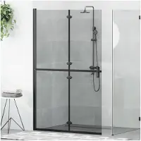 vidaXL Walk-In duschvägg Svart 120 x 6,5 x 190 cm