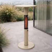 LUCANDE Flamara terrassvärmare, beige, höjd 110 cm, IP55 – , Flamara, Beige, Aluminium, Modern