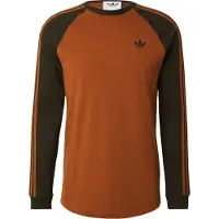 Adidas Originals T-shirt '3-Stripes Long Sleeve' mörkbrun / mandarin