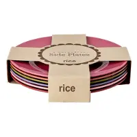 Ginza.se Rice - Melamine Round Dinner Plates - Assorted Solid Colors - 6 Pack