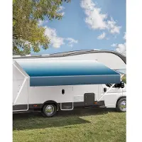 Vevor Manuell Husbilsmarkis Komplett Kit, 18' Infällbar Markis med Aluminiumram, Markis för Utomhusvagn, Passar De flesta Husbilar (Blue Fade)