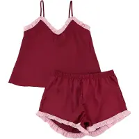 Trendyol Kort pyjamas rosa / vinröd