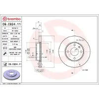 Brembo Bromsskiva 09C82411 fram, ventilerad, 1 Stycke