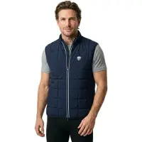 EA7 för män. 7M001512_AF21509 Premium sköldväst M marinblå (XL), Vit, Casual, Polyester, Ärmlös / Hängselbyxor, Marino