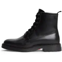 Tommy Hilfiger Leather Cleat Zip Up Mid Boots
