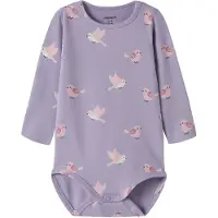 Name it Body l/ä - NbfVandora - Arvegods Lilac/Birds - - 56 - Body L/Ä