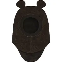 Huttelihut Balaklava - Dark Brown Melerade m. Öron - - 1-2 år (80-92) - Balaklava - Dubbel