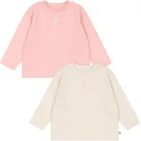 Konges Sløjd Tröja - 2-pack - Lin - Rosa Dolphin/Antique White - - 1½ år (86) - Tröja