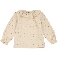 Müsli Tröja - Fleur Frill Krage - Oak/Valnöt/Blush - - 1 år (80) - Tröja