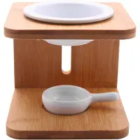Tlily Ceramic Aroma Oil Ljusstake Trä Household Ljuslampa Aromaterapi BräNnare Heminredning