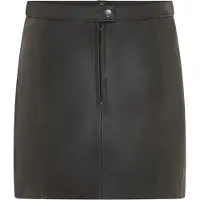 Infinity Leather Damers svarta läder-Biker Pencil Short Minikjol - Luxe