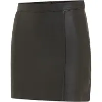 Infinity Leather Damers svarta läder-Biker Pencil Short Minikjol - Harper