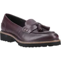 Hush puppies Ginny Läder Dam Plommon Bred Passform Loafers