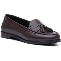 Hush puppies Connie Läderskor för damer i chokladbrunt