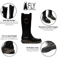 Fly london damkängor med svarta läderkängor i knä - SOIF361