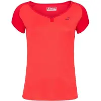 Babolat Girls Play T-shirt med båtringning och kapsylärmad tröja (Tomat röd)