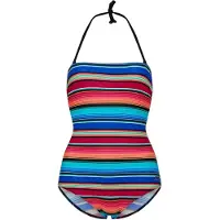 Zoggs Dam Mexicali Randig Strapless One-Piece Baddräkt (Flerfärgad)