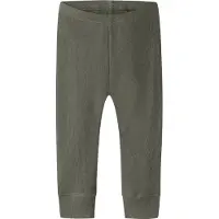 Name it Leggings - Ull/Silke - Rib - NbmWossa - Glöggad basilika - - 68 - Leggings - Ull