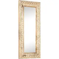 vidaXL Handsnidad spegel 110x50x2,6 cm massivt mangoträ