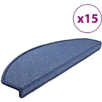 vidaXL 15 st Trappstegsmattor blå 65x24x4 cm