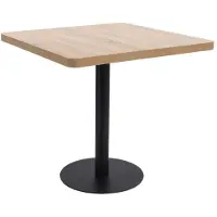 vidaXL Bistrobord 80x80 cm | Ljusbrun | MDF | Stål | Fyrkantigt