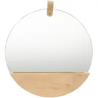 vidaXL Väggspegel massiv furu 35 cm