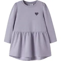 Name it Klänning - Sweat - NmfVima - Heirloom Lilac/Heart Broder - - 5 år (110) - Klänning