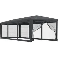 vidaXL Partytält med 8 Nätväggar, Antracit, 3x9 M, HDPE