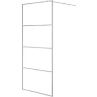 vidaXL Duschvägg silver 90x195 cm klart ESG-glas