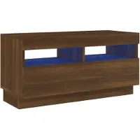 vidaXL Tv-bänk med LED-belysning brun ek 80x35x40 cm