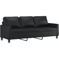 vidaXL 3-sitssoffa svart 180 cm konstläder