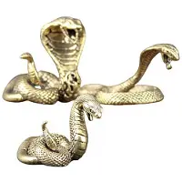 Semoic Ormfigur Av Mässing Ormstatyett för Vintage Kinesisk Stjärntecken Metallskulptur Feng Shui Skrivbordsprydnad Ministaty i Mässing