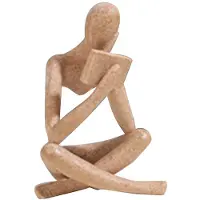 Semoic TäNkare Skulpturer,SandstenstäNkare Resin Staty LäSprydnad,TäNkare Skulpturdekoration, Modern Bokdekor A