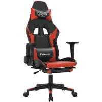 vidaXL Spelstol med Snurrande Fotstöd Kontorsstol Ergonomisk Säte Inomhus Svart och 3143700