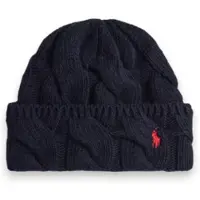Ralph Lauren för kvinnor. 455P18125001 Randig mössa i ullmix, marinblå (OSFA), Casual, Marino