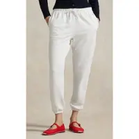 Ralph Lauren för kvinnor. 211971694002 Träningsbyxor i fleece med vit dragsko (L), Casual, Bomull