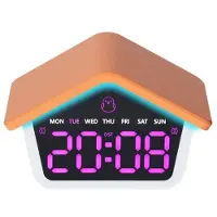 24hShop Digital väckarklocka med 8-färgers nattlampa - Orange / LED-väckarklocka med nattlampa