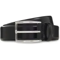BOSS Leather belt with silver-tone pin buckle
