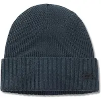BOSS Rib-knit virgin-wool beanie with logo plaque