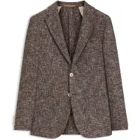 BOSS Micro-patterned slim-fit blazer in Italian fabric